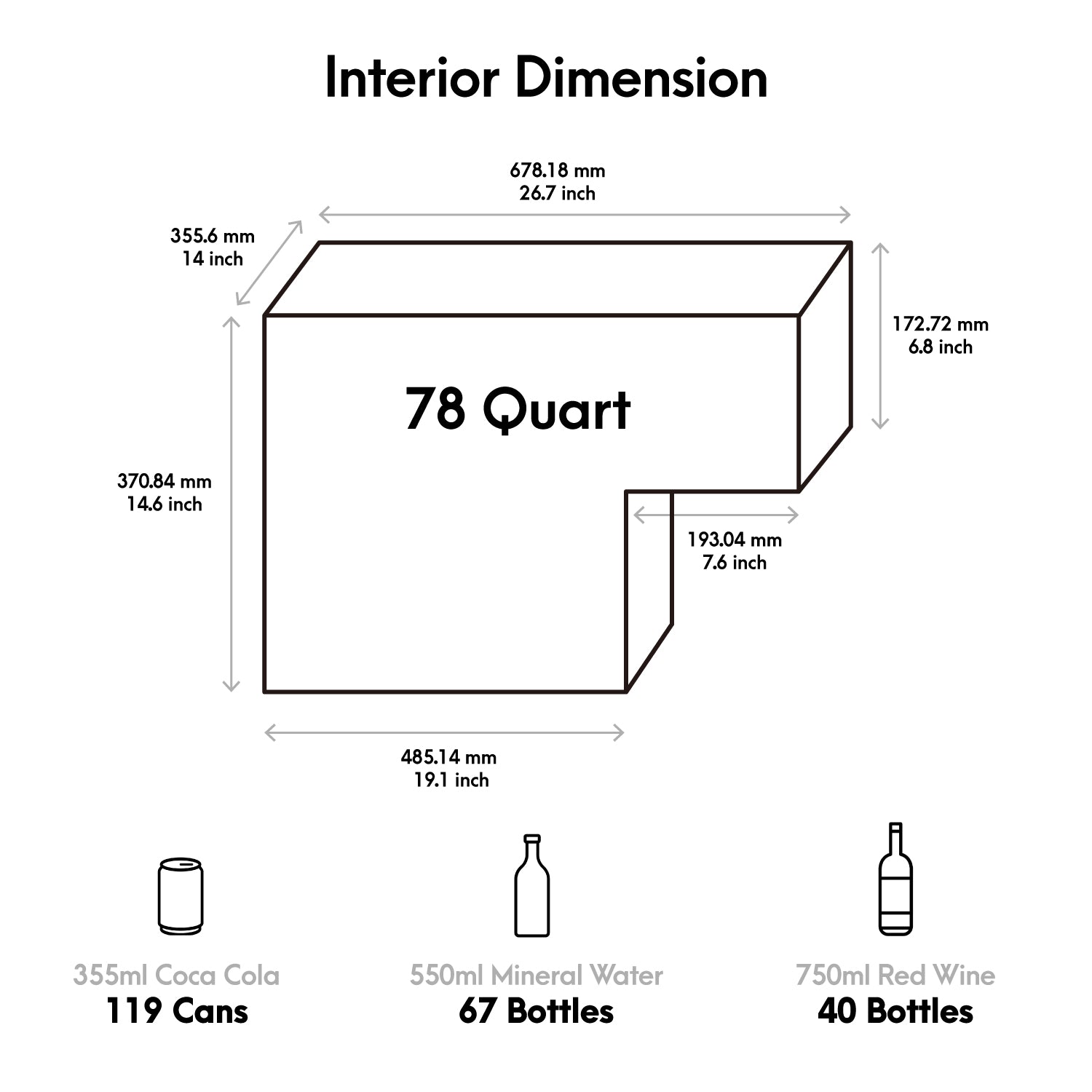 BLACKCOMB-74L Single Zone Portable Fridge Freezer