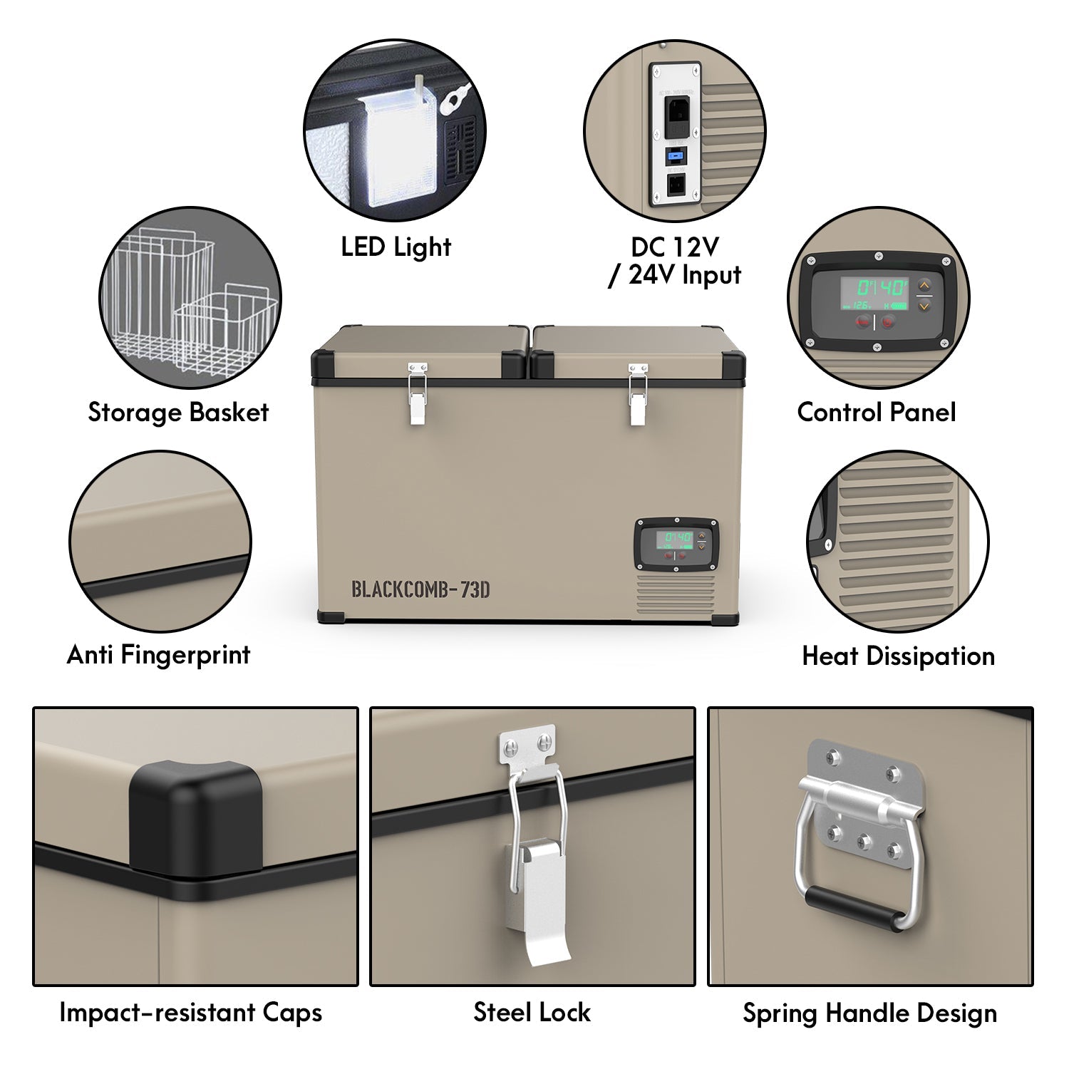 BLACKCOMB-73L Dual Zone Portable Fridge Freezer