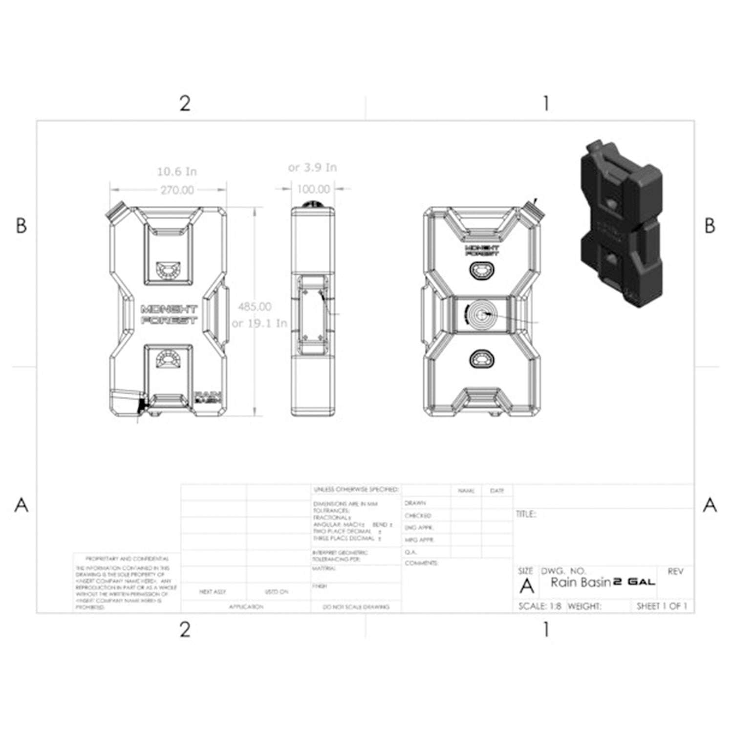 RAIN BASIN 2 GALLON KIT